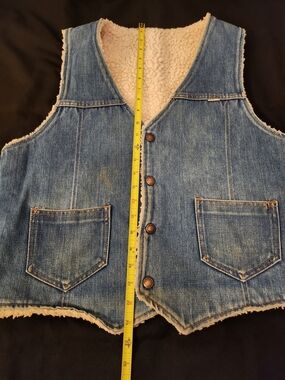 Sherpa-Lined Denim Vest in Light Blue by Nelson